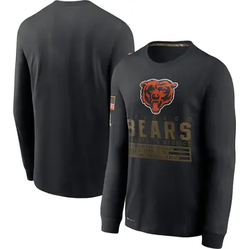 Men's Chicago Bears Black 2020 Salute to Service Sideline Performance Long Sleeve T-Shirt